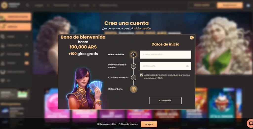 Registro en National Casino